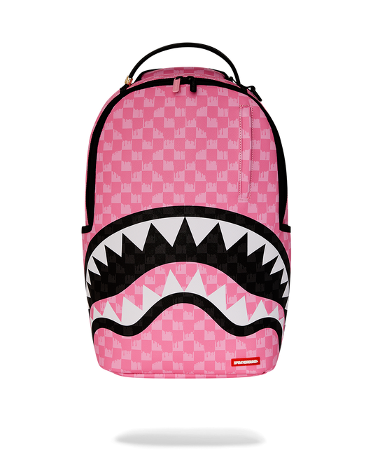PINK AND BLACK DRIP CHECK DLXSV BACKPACK
