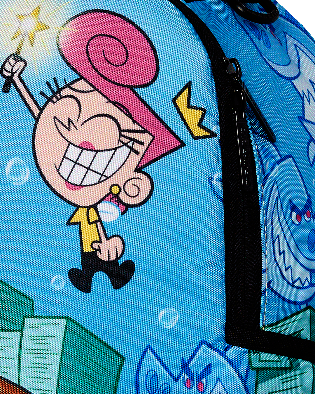 TIMMY SITTING ON MONEY CHAIR BACKPACK